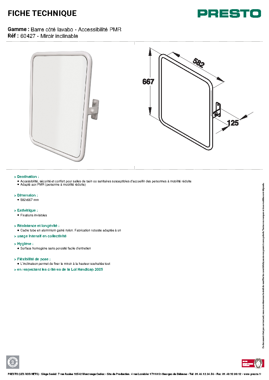 Fiche technique fournisseur