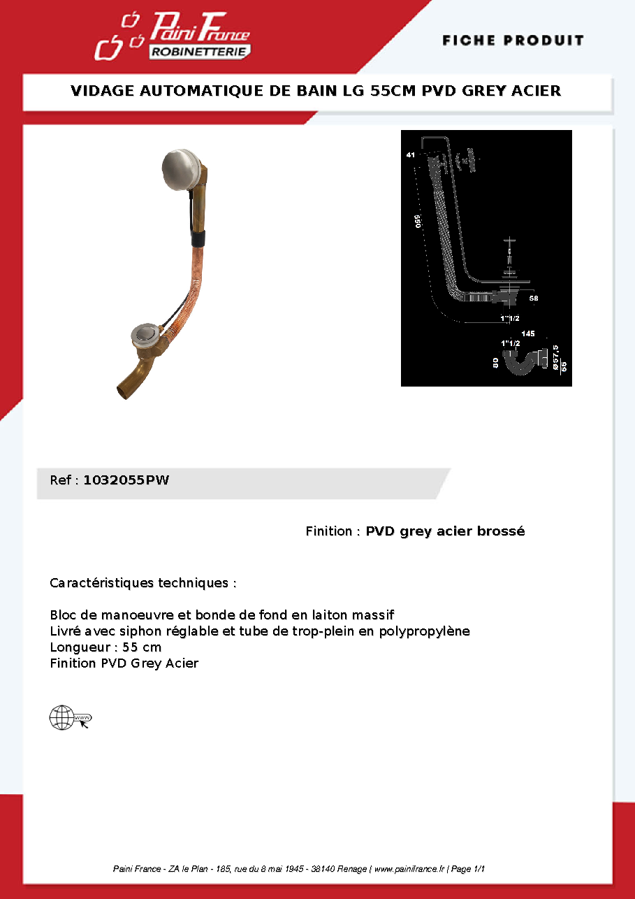 Fiche technique fournisseur