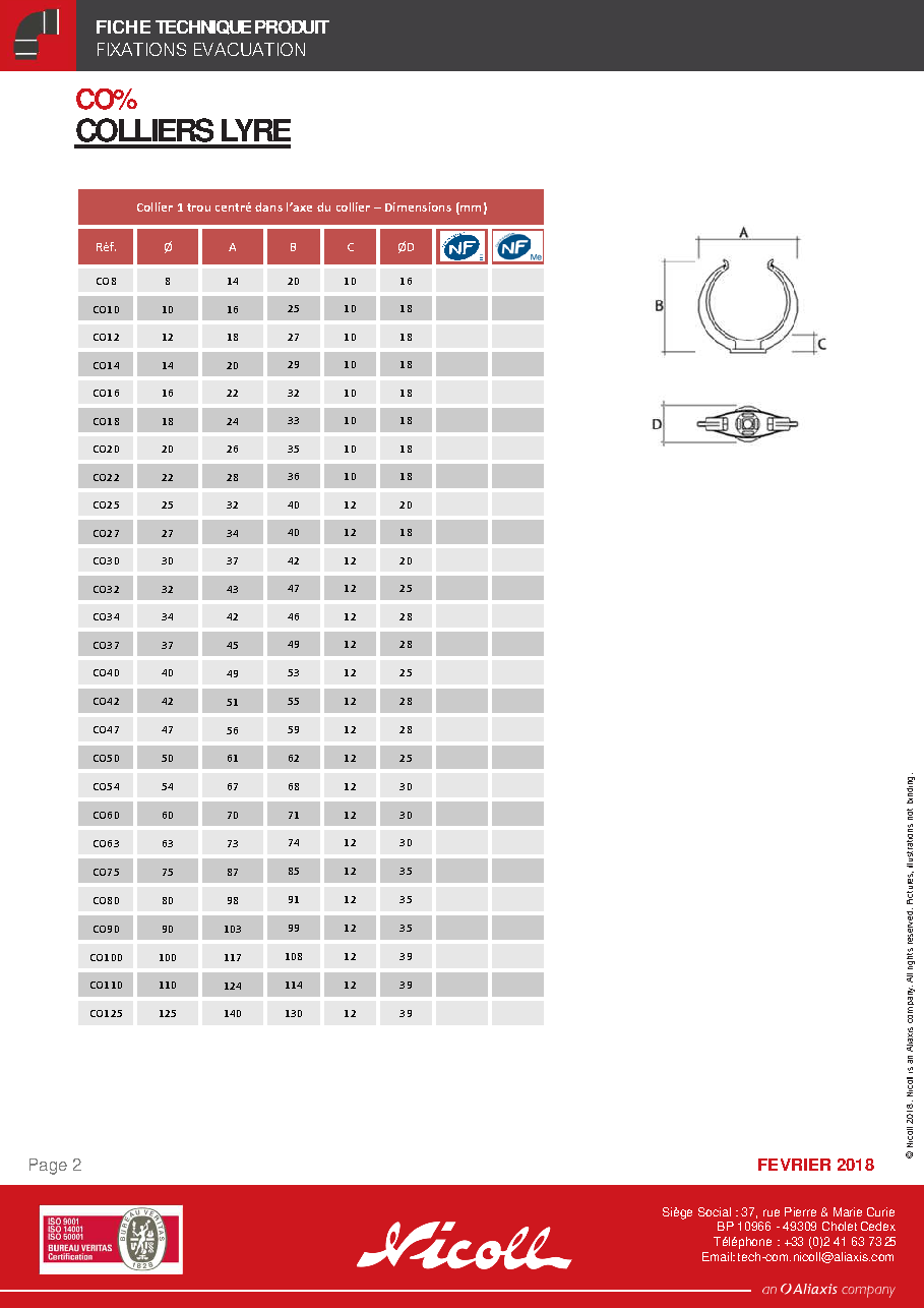 Fiche technique fournisseur
