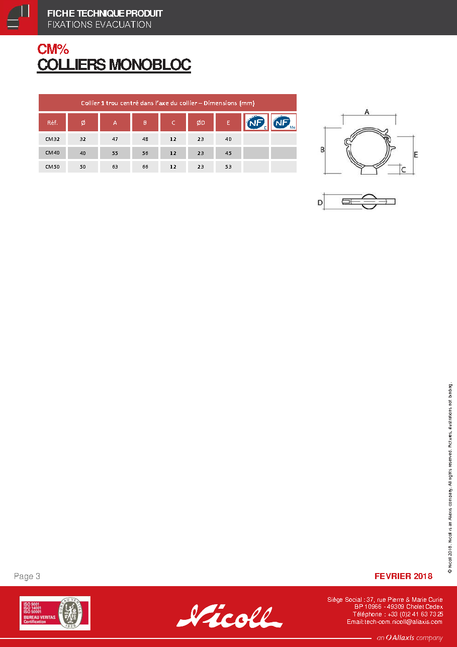 Fiche technique fournisseur