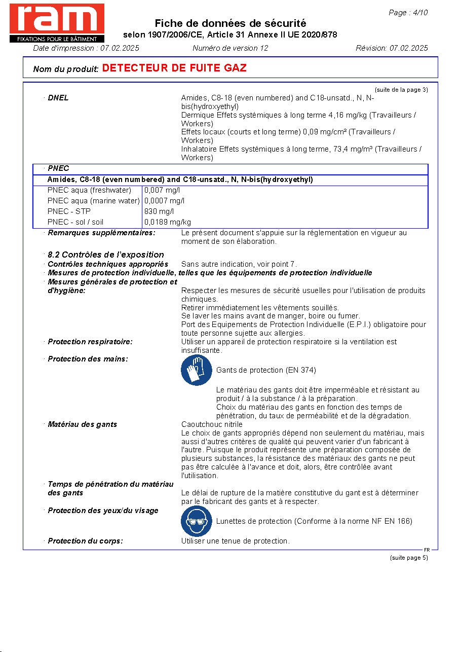 Fiche technique fournisseur