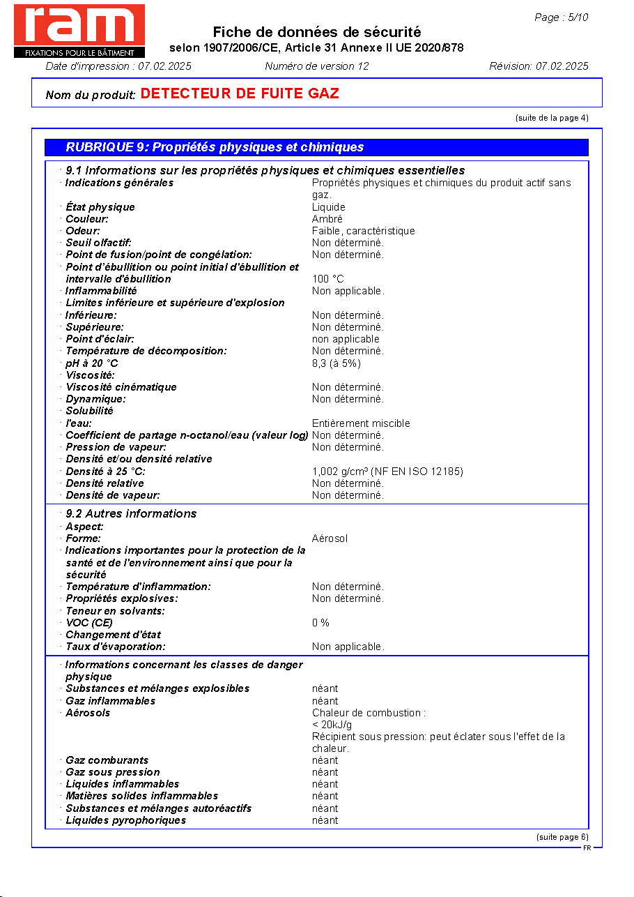 Fiche technique fournisseur