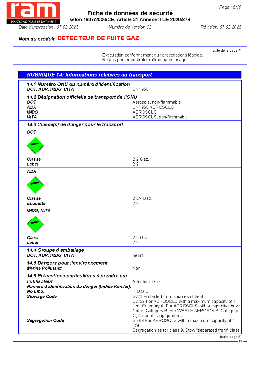Fiche technique fournisseur