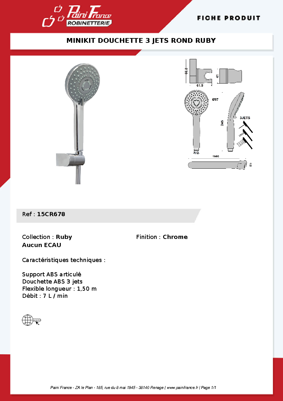 Fiche technique fournisseur