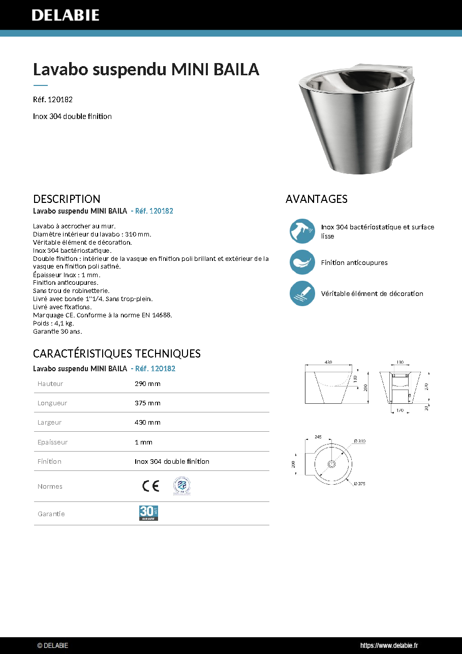 Fiche technique fournisseur