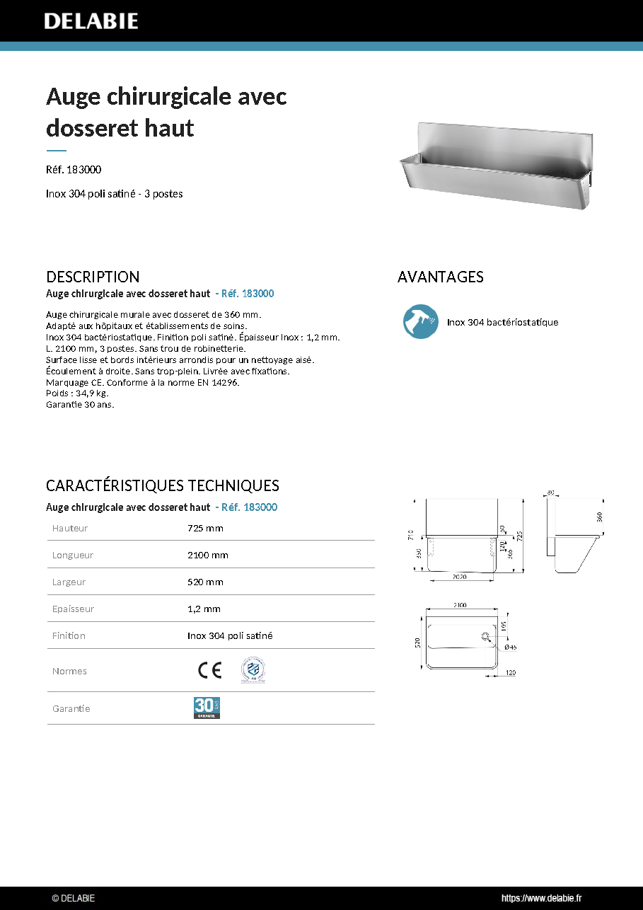 Fiche technique fournisseur