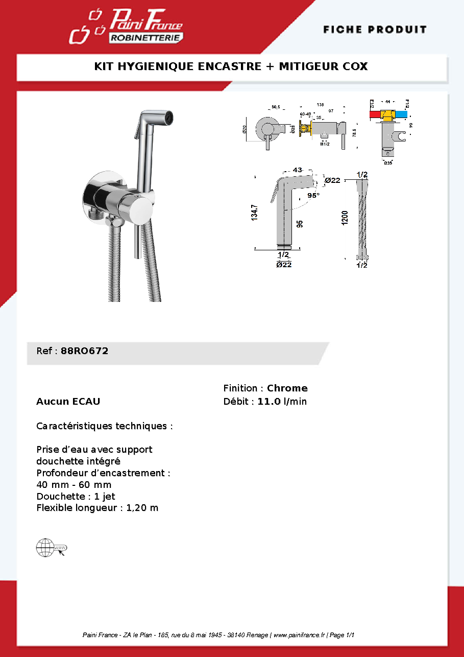 Fiche technique fournisseur
