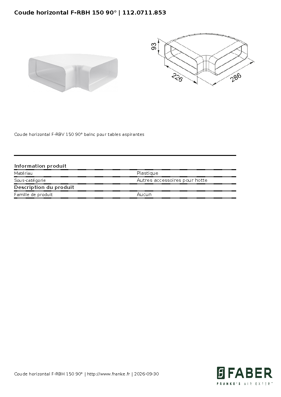 Fiche technique fournisseur
