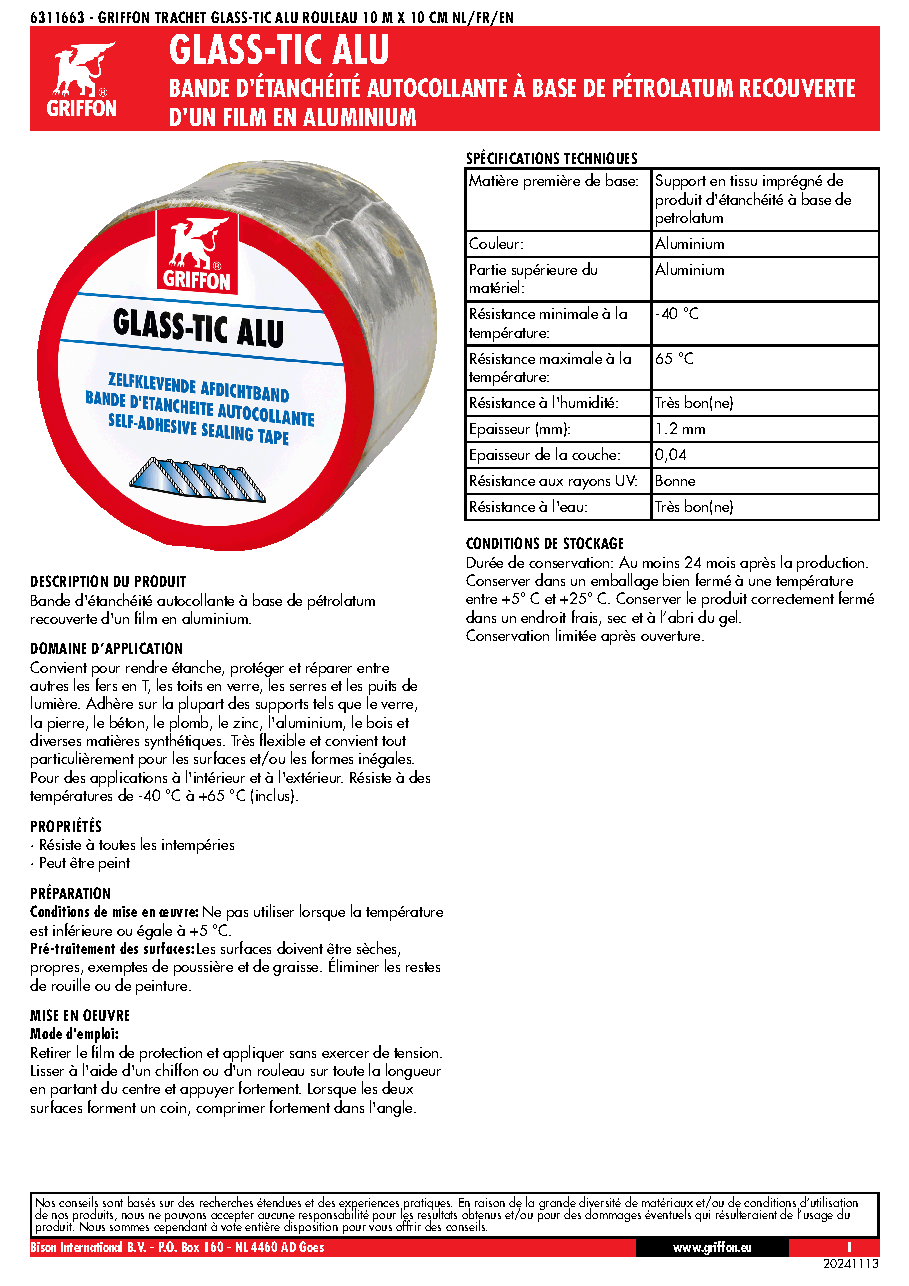 Fiche technique fournisseur
