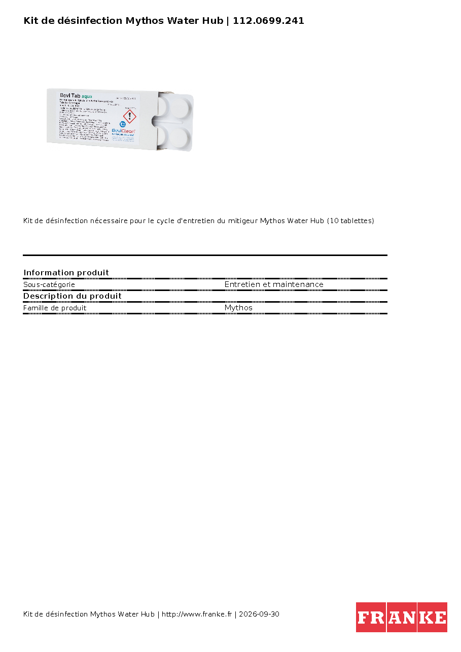 Fiche technique fournisseur