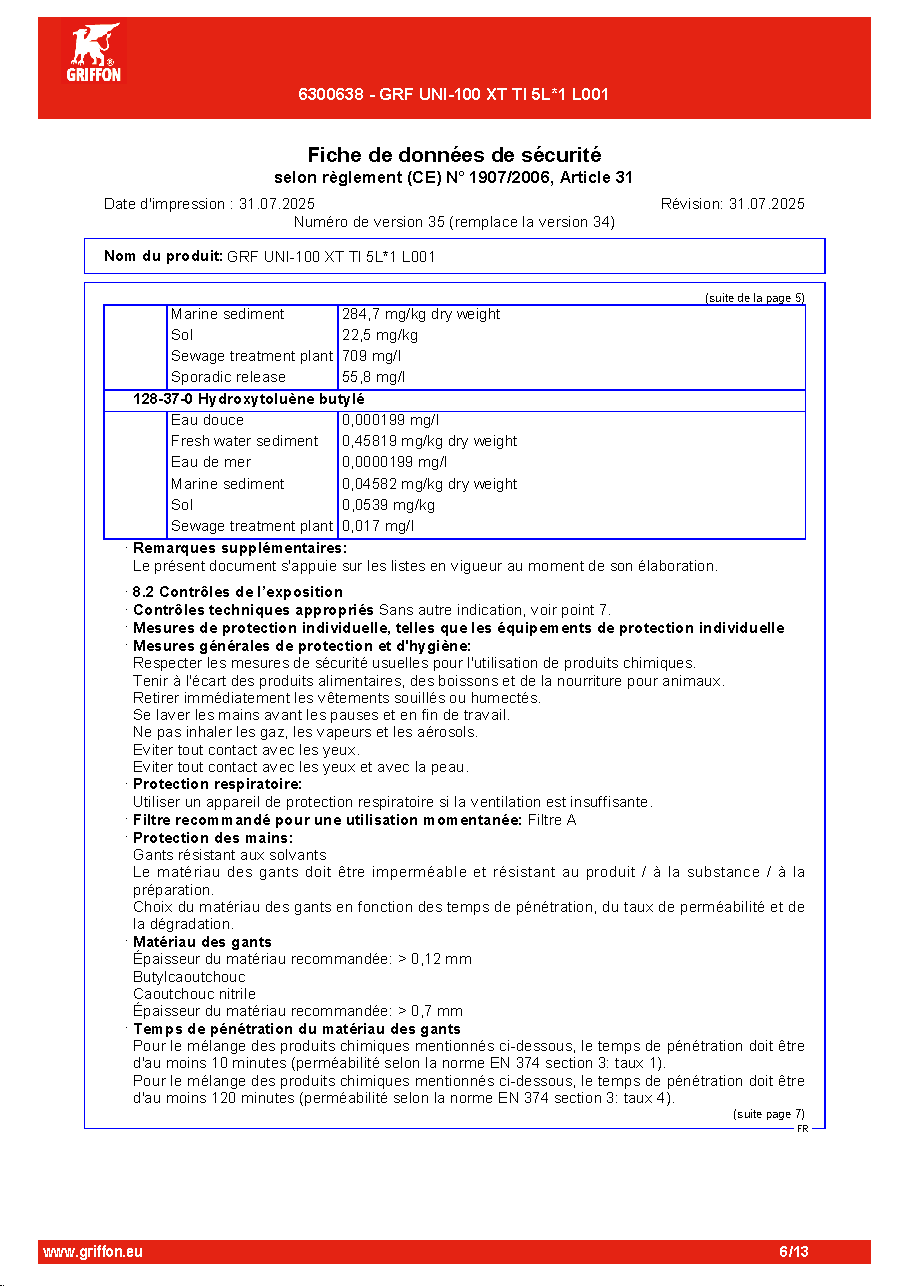 Fiche technique fournisseur
