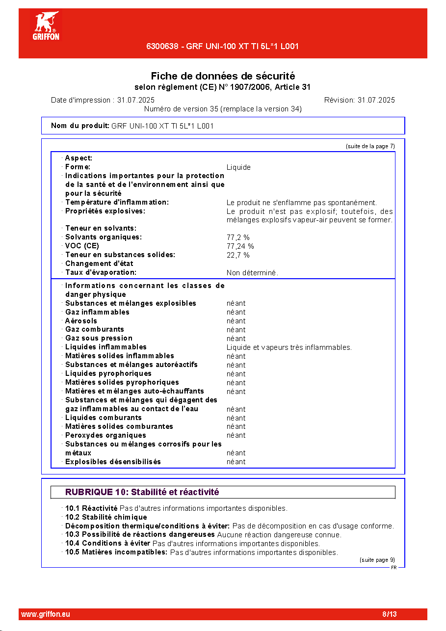 Fiche technique fournisseur