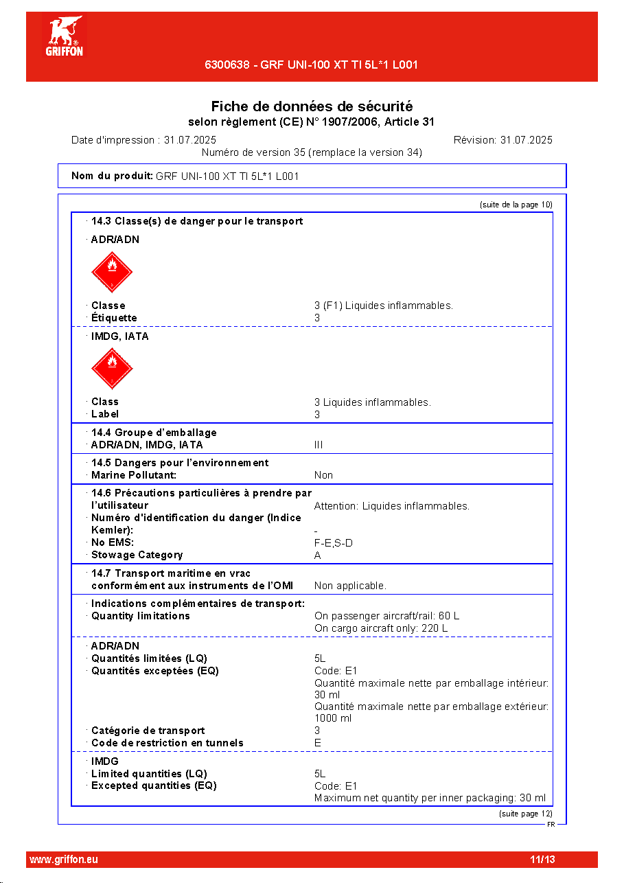 Fiche technique fournisseur