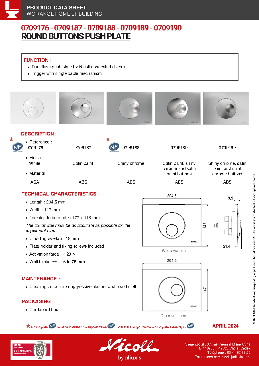 Fiche technique fournisseur