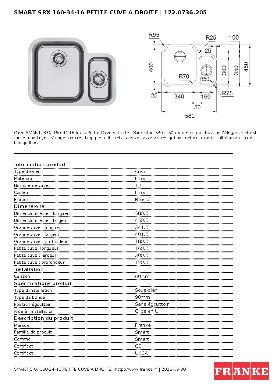 Fiche technique fournisseur