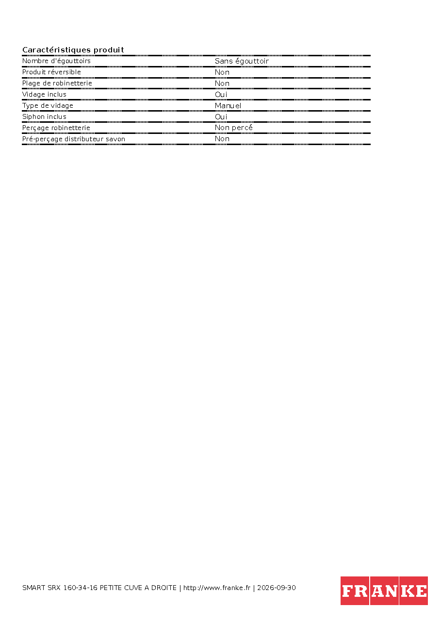 Fiche technique fournisseur