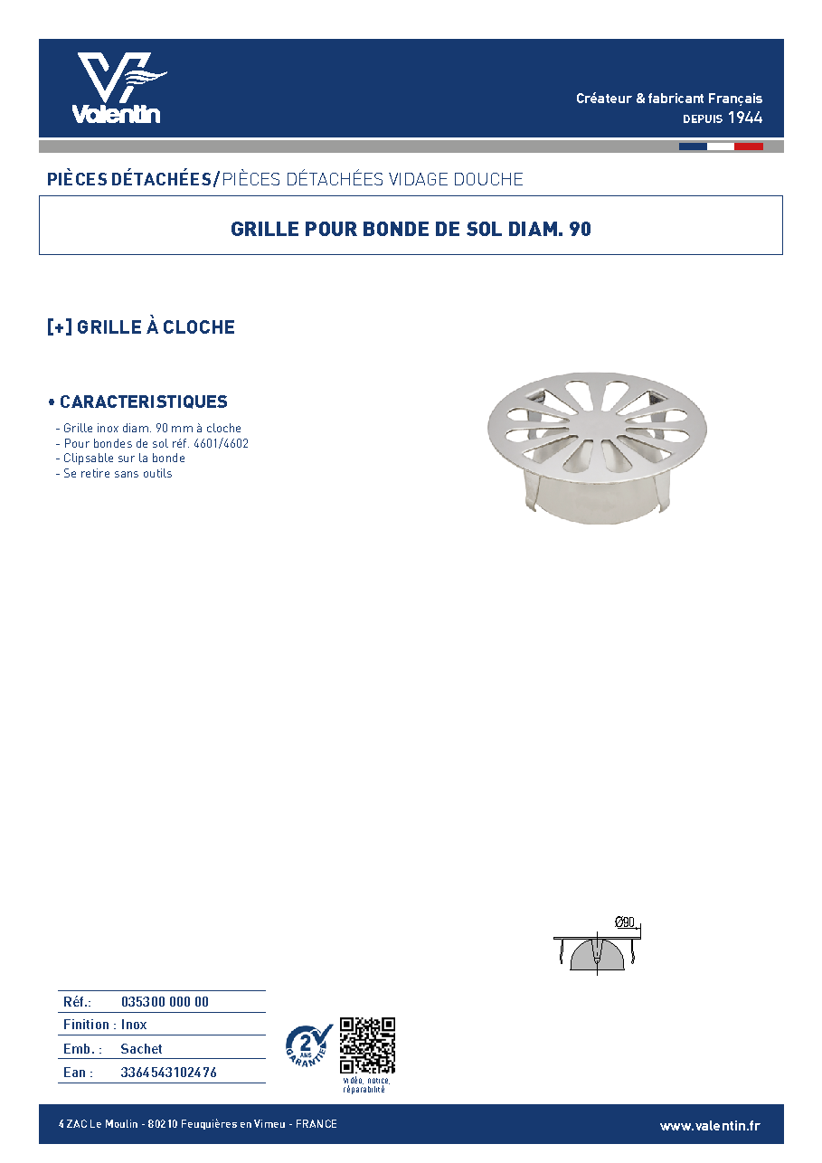 Fiche technique fournisseur