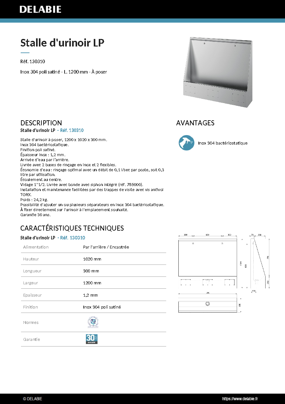 Fiche technique fournisseur