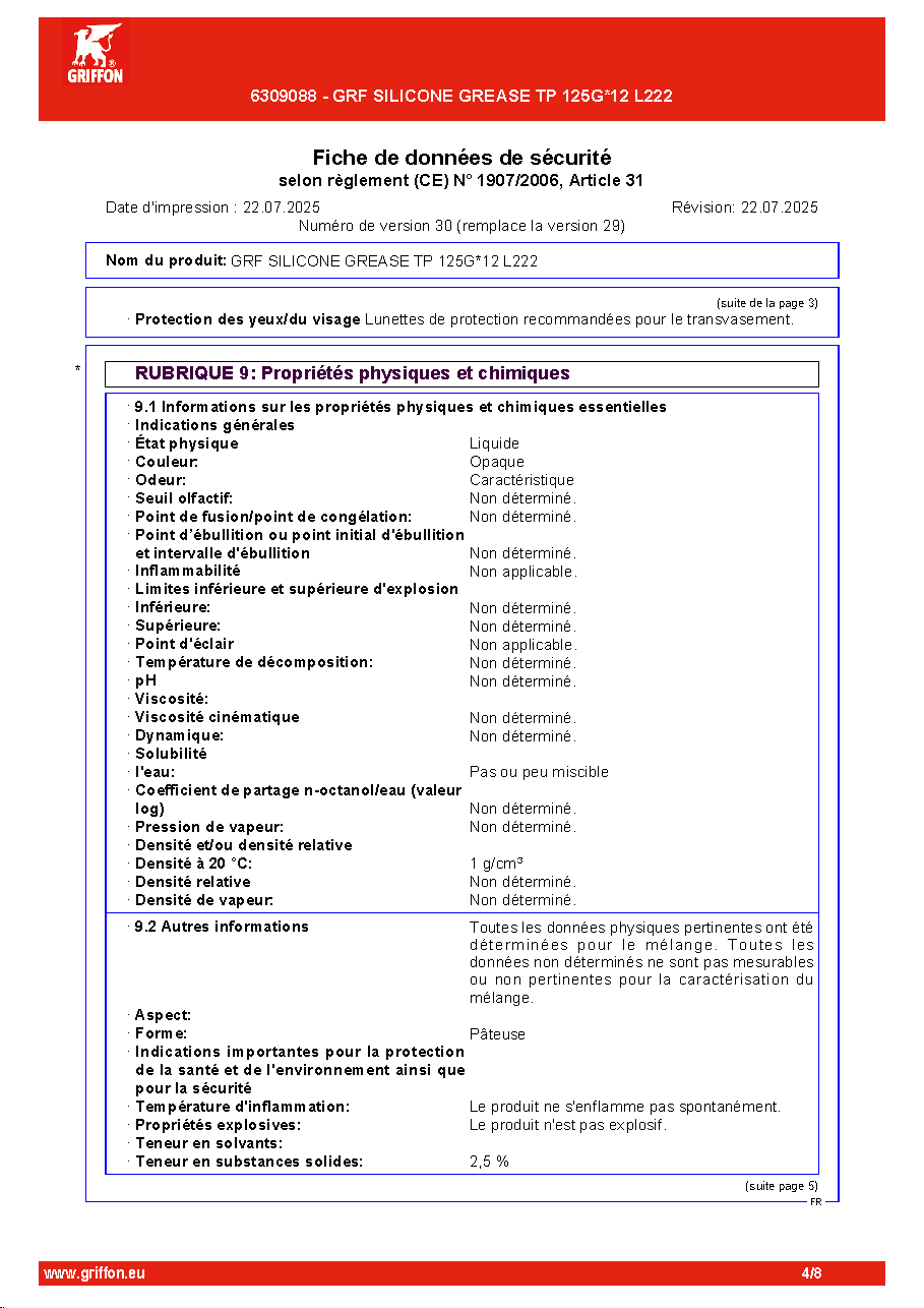 Fiche technique fournisseur