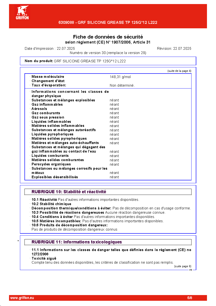 Fiche technique fournisseur