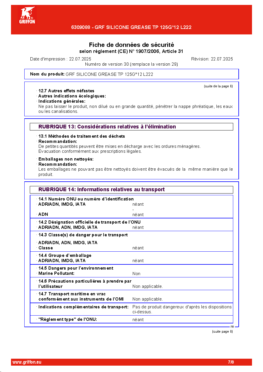 Fiche technique fournisseur