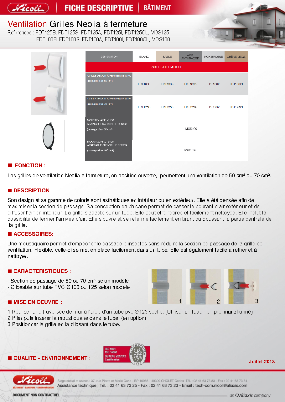Fiche technique fournisseur