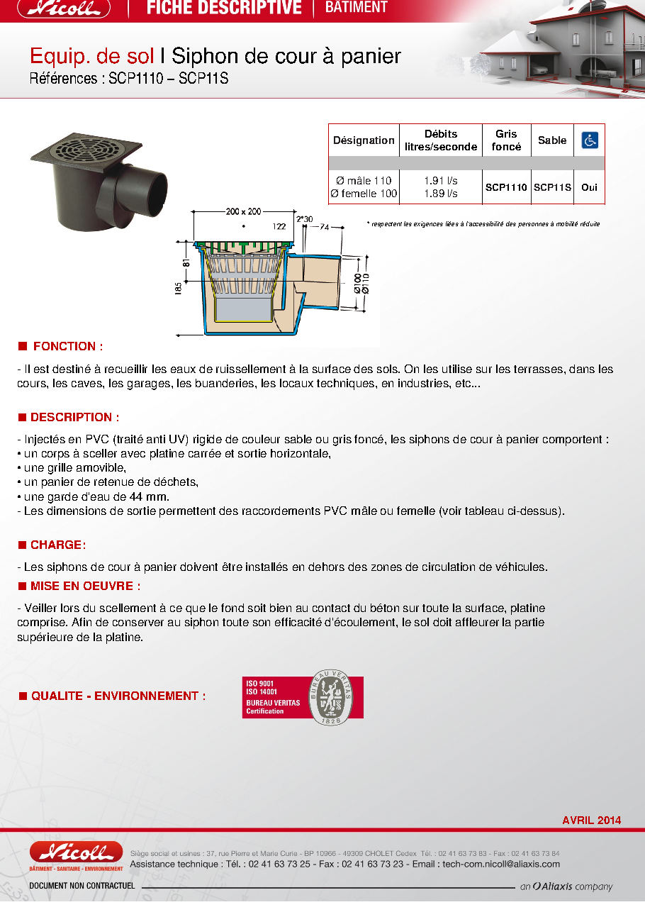 Fiche technique fournisseur