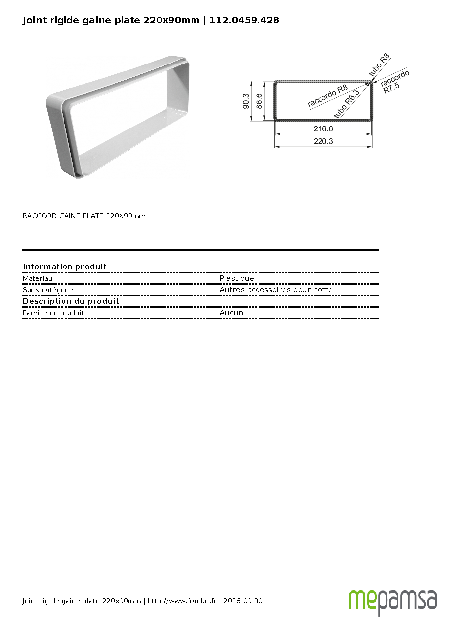Fiche technique fournisseur