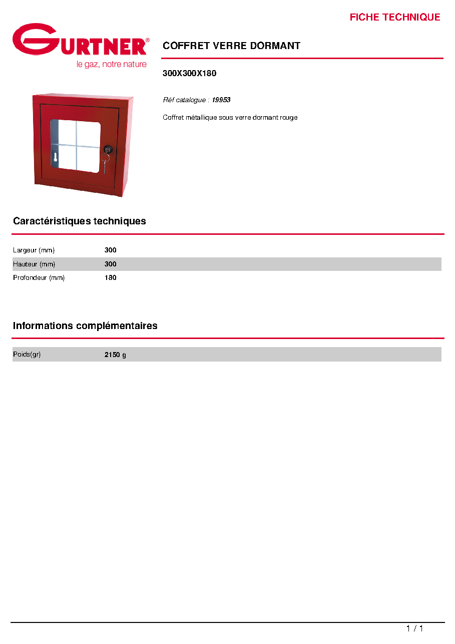Fiche technique fournisseur