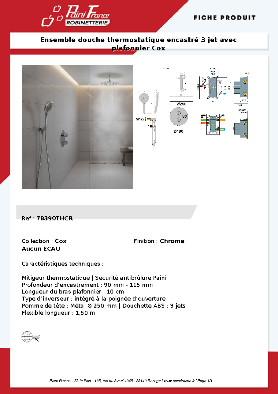 Fiche technique fournisseur