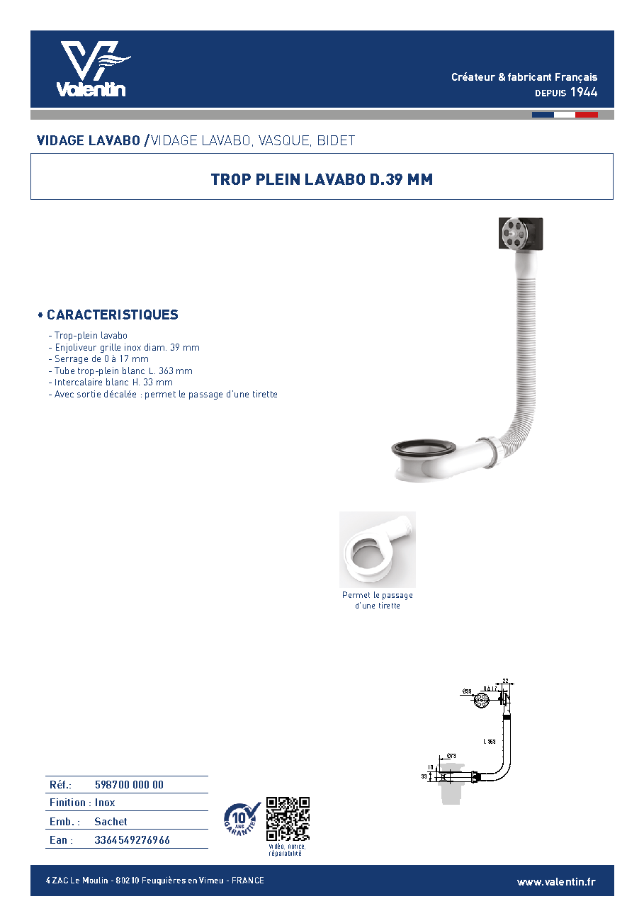 Fiche technique fournisseur