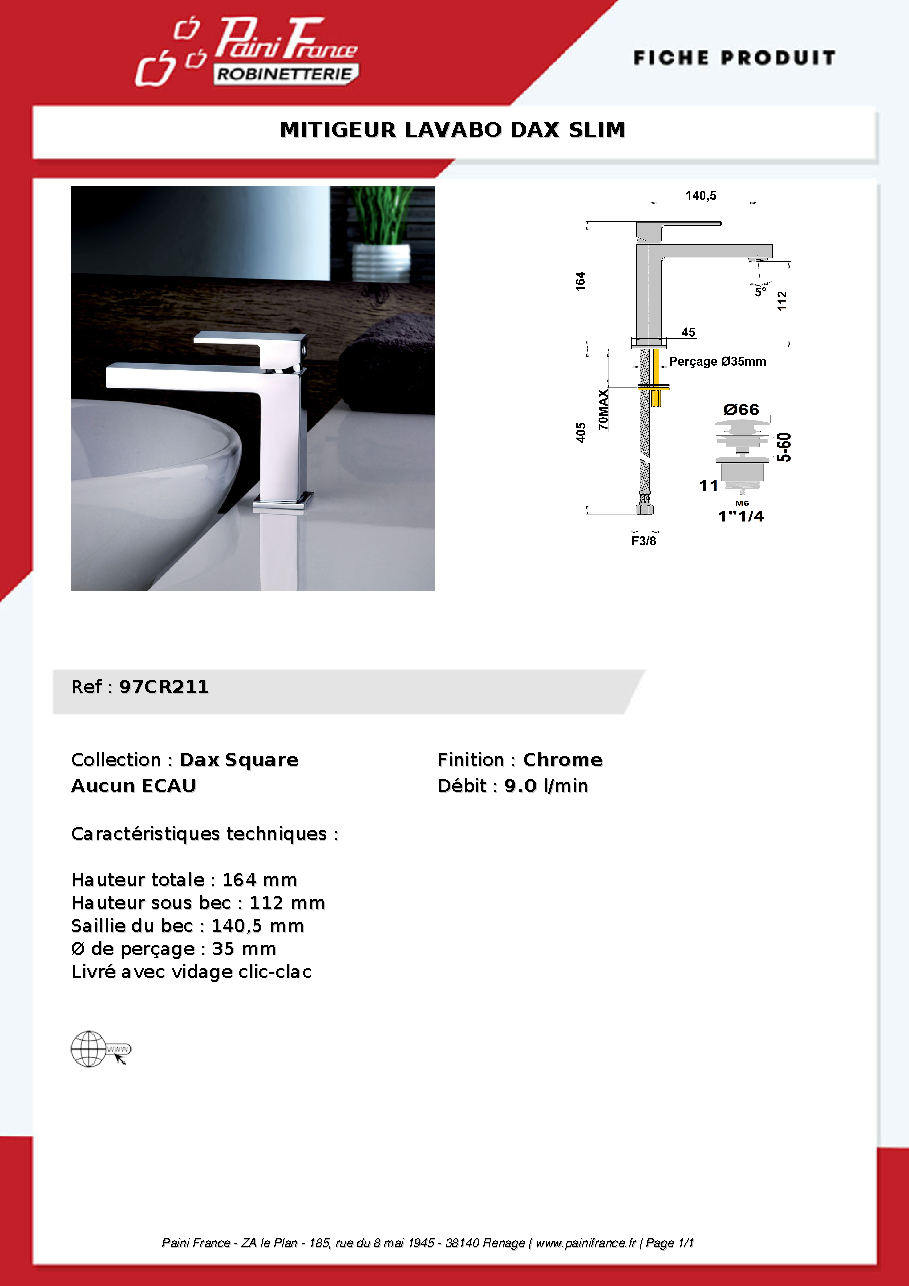 Fiche technique fournisseur