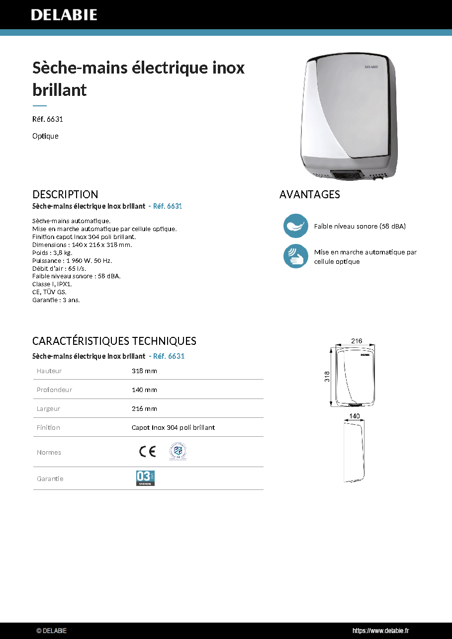 Fiche technique fournisseur