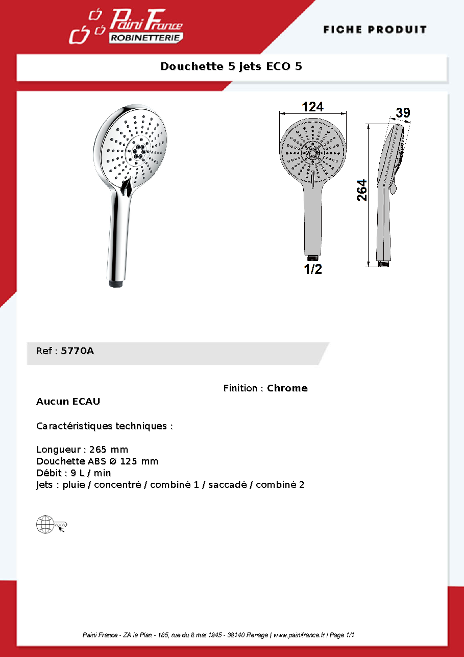 Fiche technique fournisseur