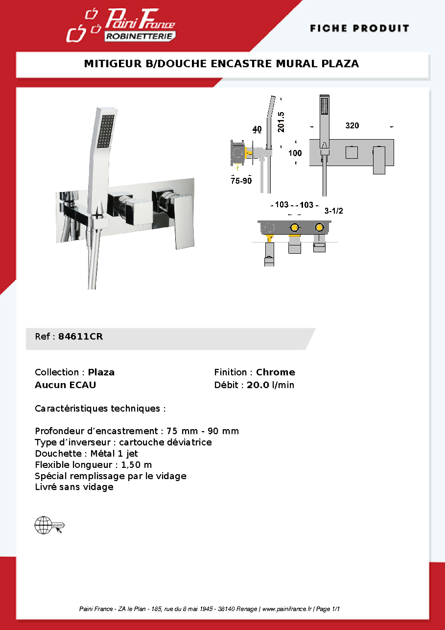 Fiche technique fournisseur