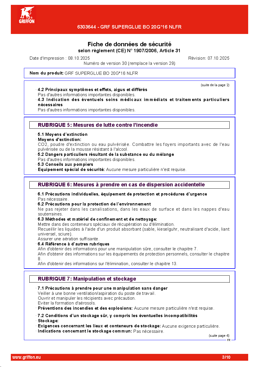 Fiche technique fournisseur