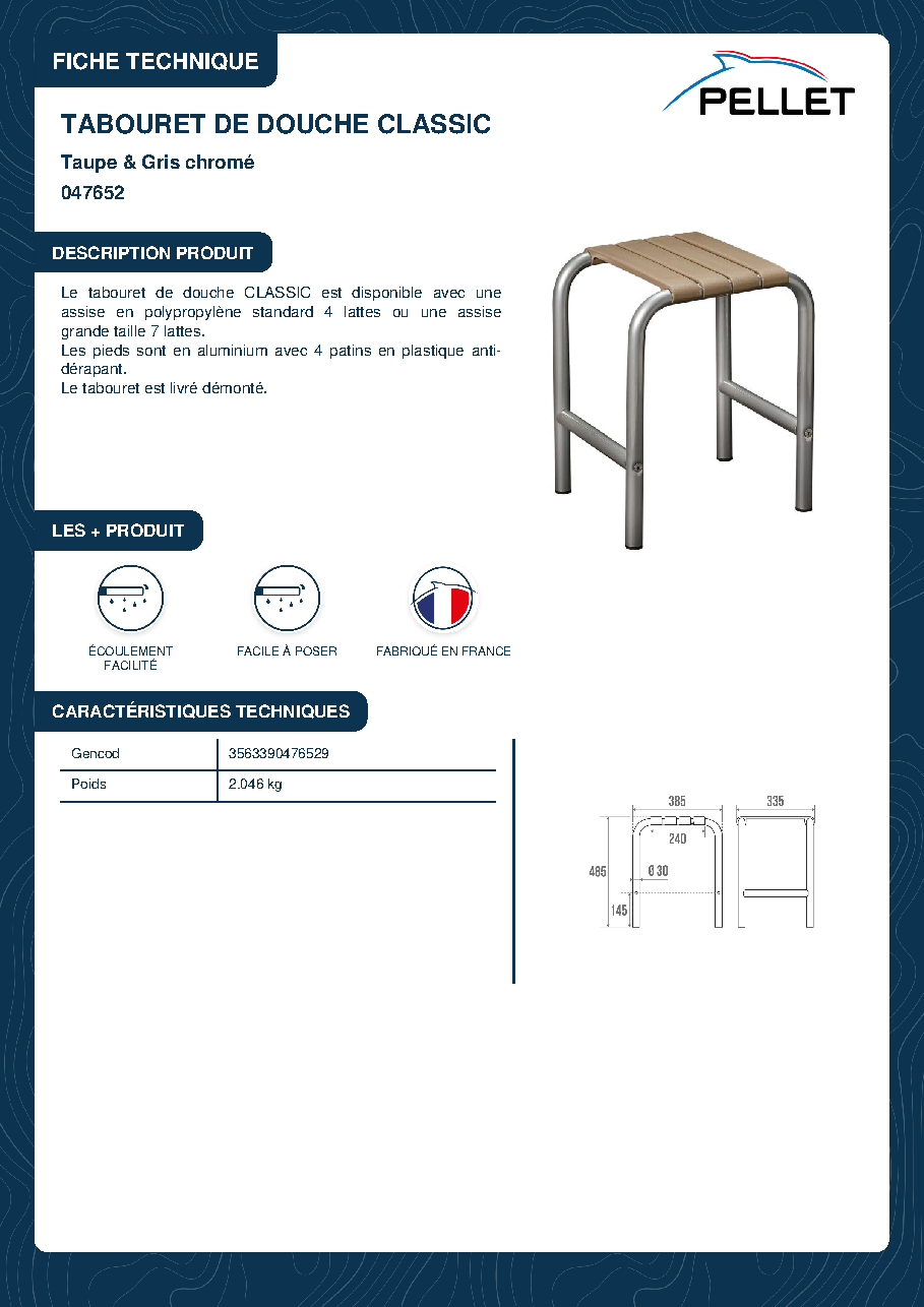 Fiche technique fournisseur