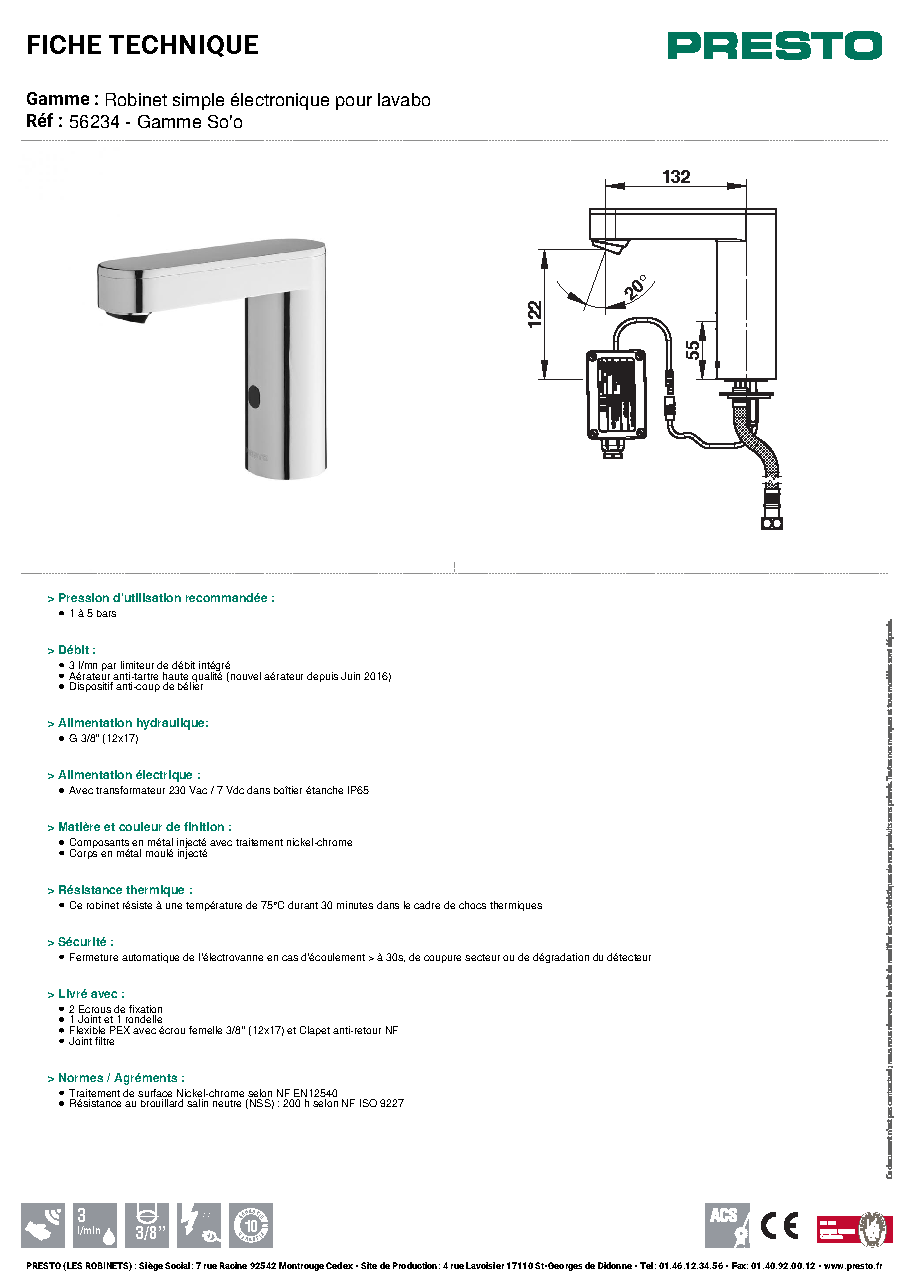 Fiche technique fournisseur