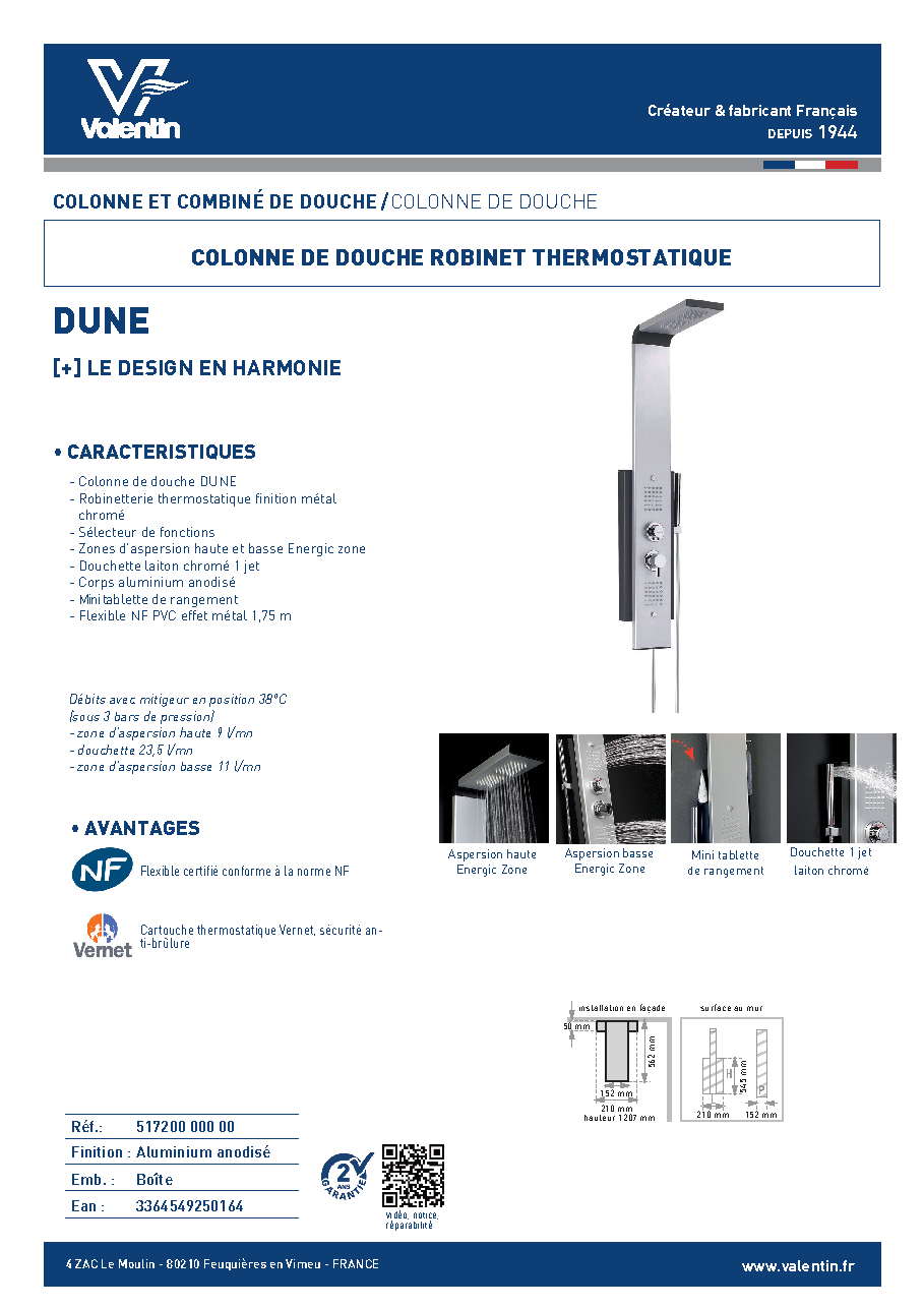 Fiche technique fournisseur