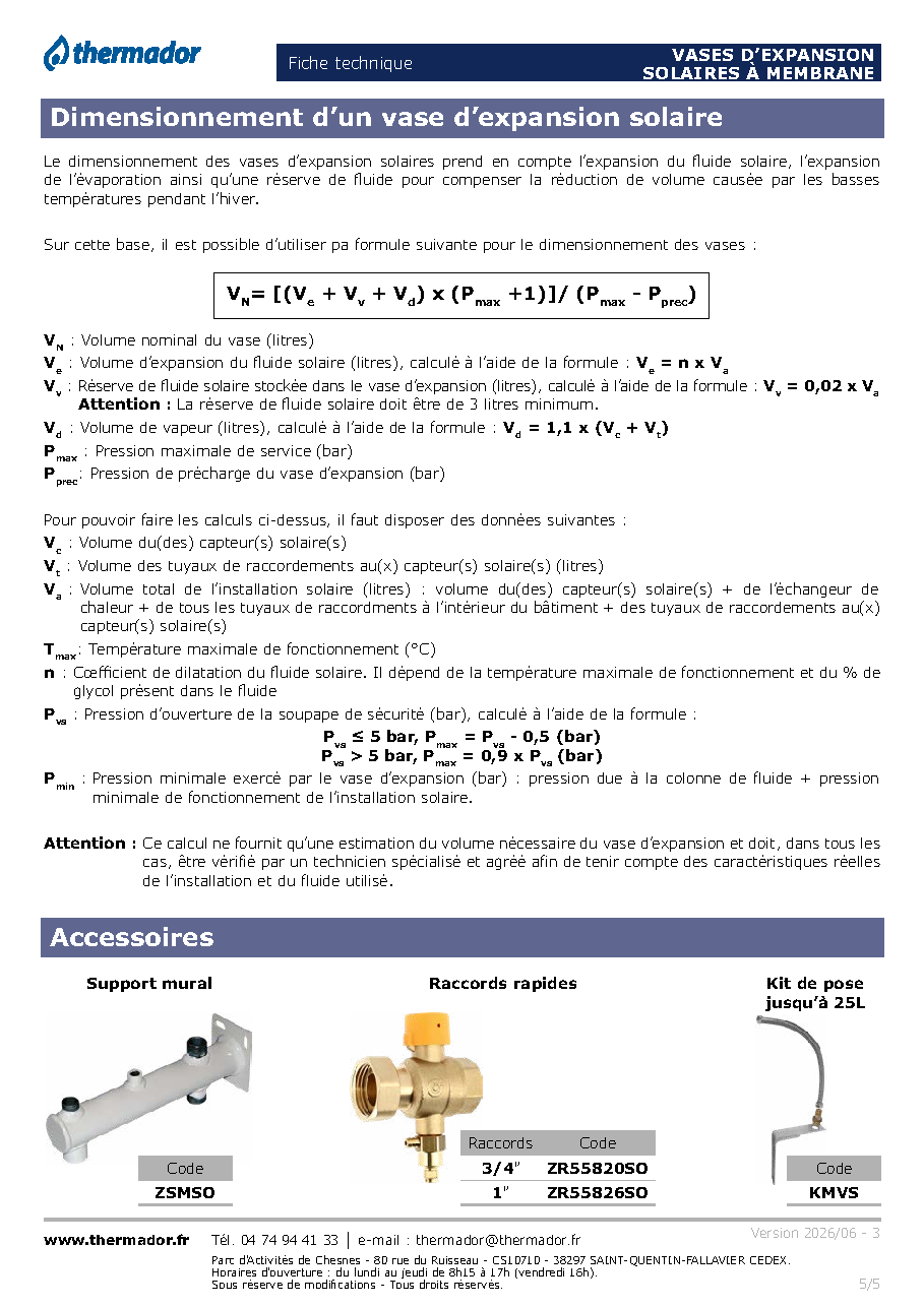 Fiche technique fournisseur