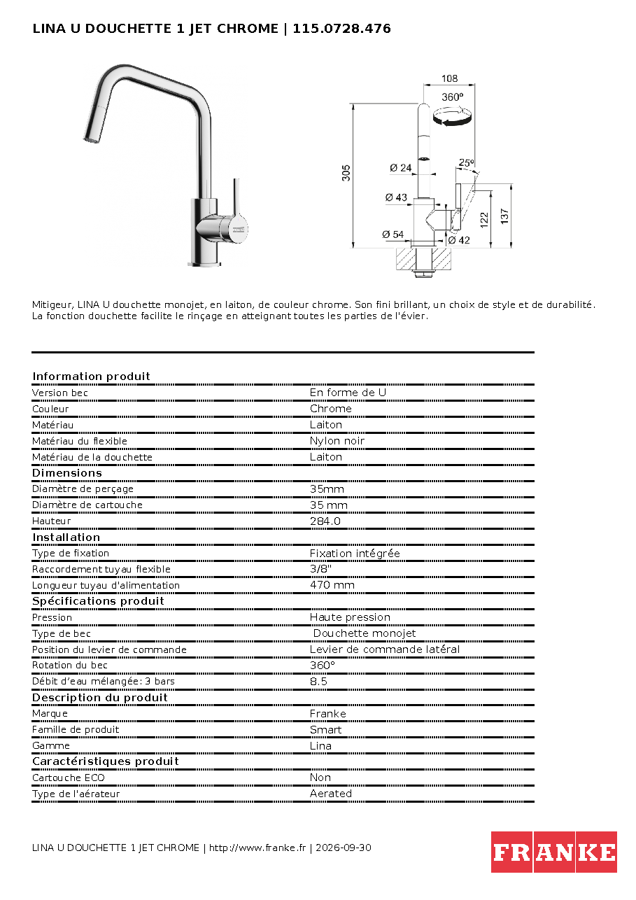 Fiche technique fournisseur