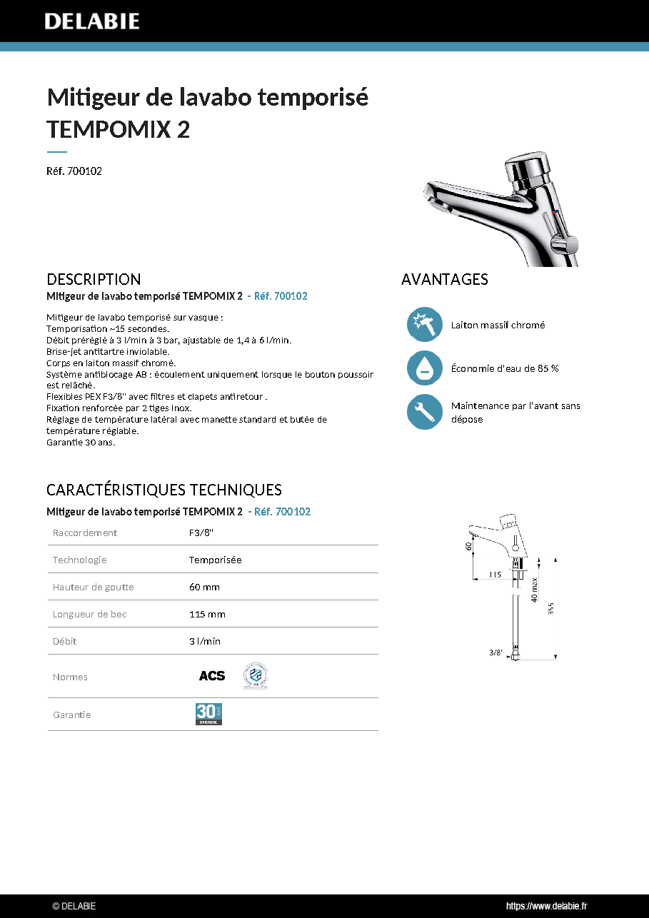 Fiche technique fournisseur