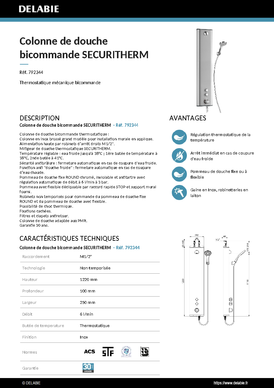 Fiche technique fournisseur