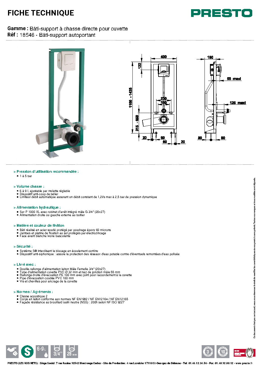 Fiche technique fournisseur