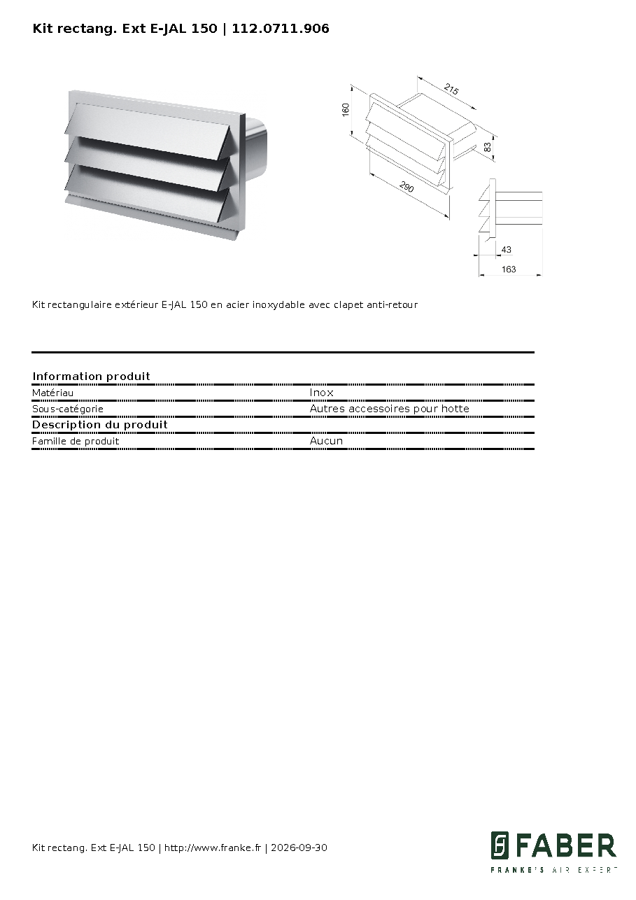 Fiche technique fournisseur