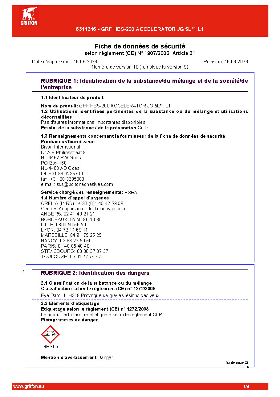 Fiche technique fournisseur