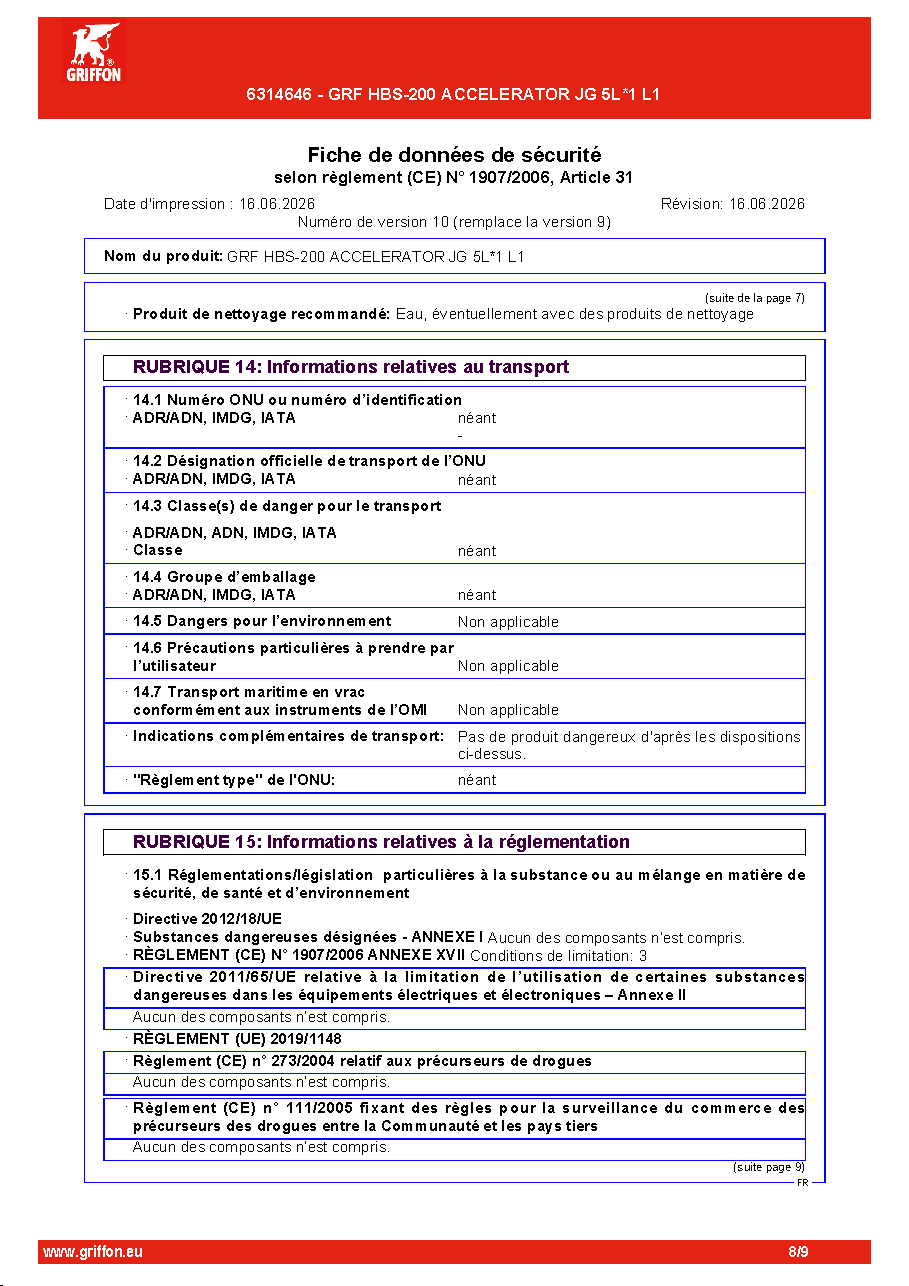 Fiche technique fournisseur
