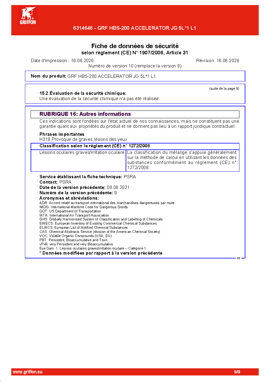 Fiche technique fournisseur