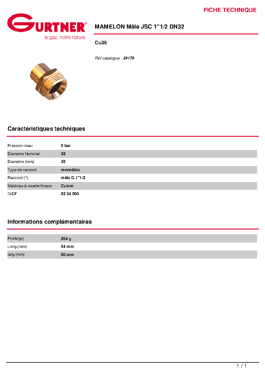 Fiche technique fournisseur