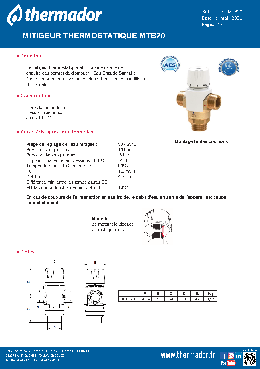 Fiche technique fournisseur